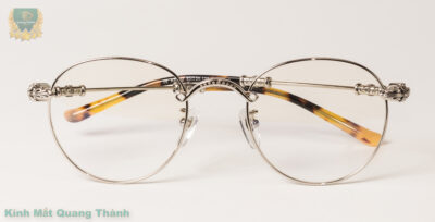 Gọng Kính Chrome Hearts BUBBA II khung viền Titanium mạ PVD với chuôi nhựa Acetate vân đồi mồi cao cấp