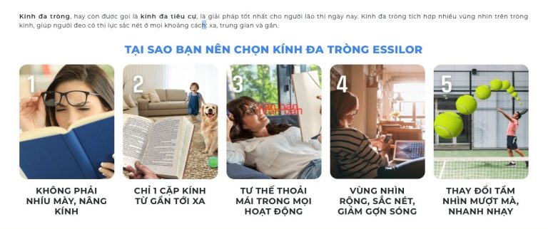 Tròng kính đa tròng Essilor VARILUX® CỦA PHÁP