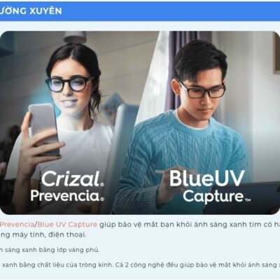 Tròng kính Essilor Crizal® Prevencia của Pháp
