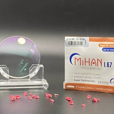 Tròng kính MiHAN 1.67 siêu mỏng, chống ánh sáng xanh Blue Cut